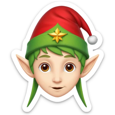 green elf with christmas hat sticker