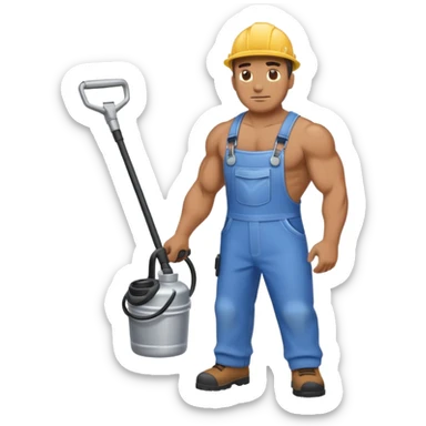 A buff man pressure washing  sticker