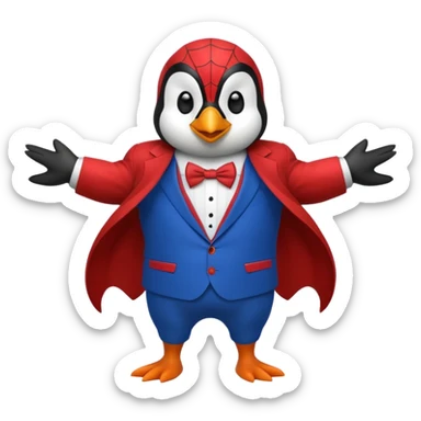 Penguin spiderman without a cape sticker