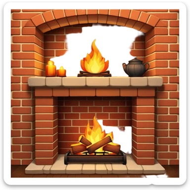 cozy fireplace sticker