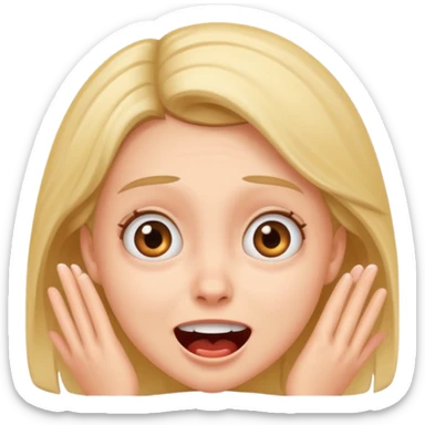 scared funny girl  sticker