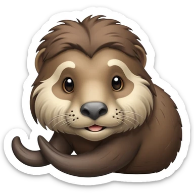 a mommoth emoji mixed with an otter emoji sticker