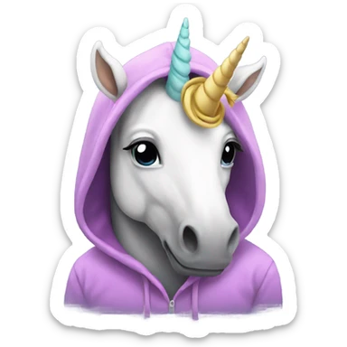 Unicorn with a hoodie sticker