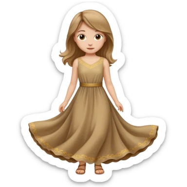 a girl in dress with mid dark blond hair sticker