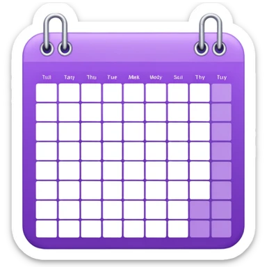 weekly calendar purple sticker