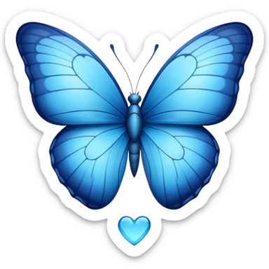 Blue butterfly heart  sticker