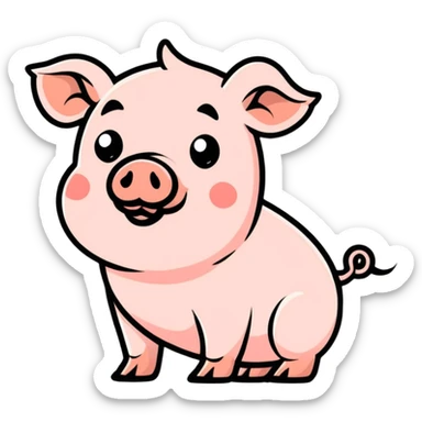 Pig pooping sticker