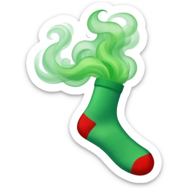 green smoke hovering above socks with red X over the whole thing sticker