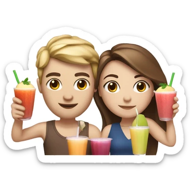 fair skinned people having a date over a smoothie sticker