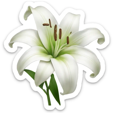 White lilium sticker