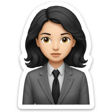 long wavy black haired woman with tie and blazer

 sticker