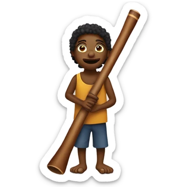 make an australian aboriginal with a didgeridoo sticker