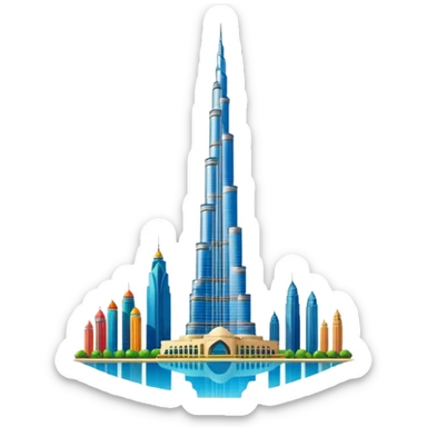 Burj khalifa sticker version sticker