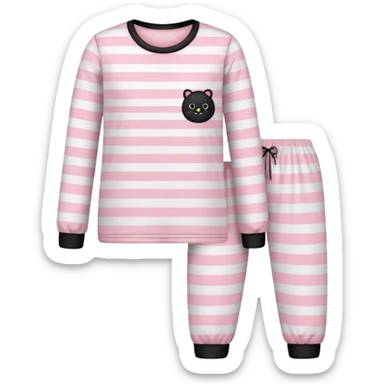 victoria secret pjs light pink and black stripes sticker