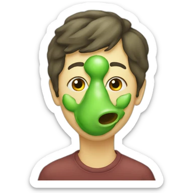 yellow/green nose mucus sticker