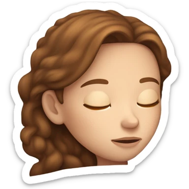 White girl with frekles Brown hair sleeping peacfully  sticker