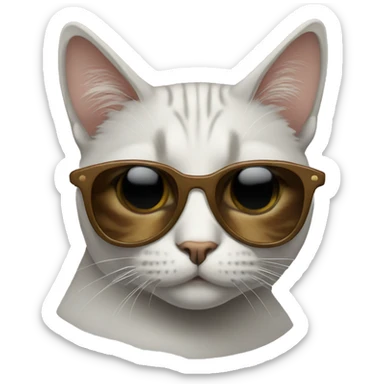 Cat with sunglasses sticker