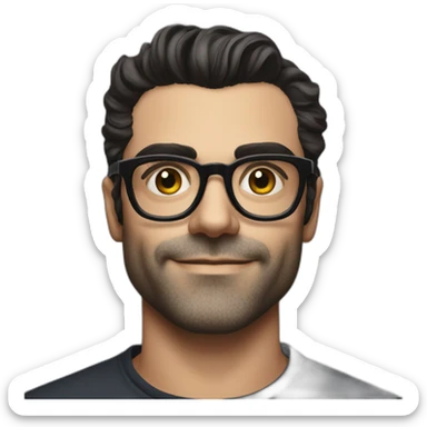 oscar isaac with glasses, clean shaven sticker