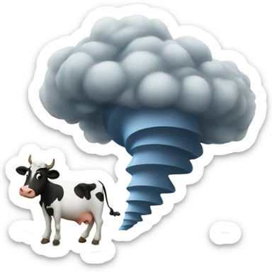 Tornado carrying a cow sticker