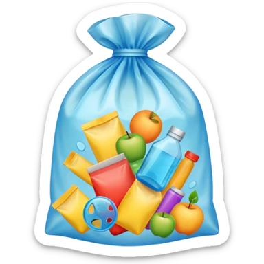 plastic bag emoji filled with stuff sticker