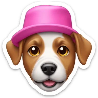 dog with pink hats  sticker