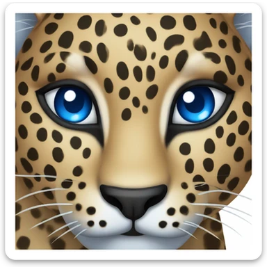 A leopard with blue eyes sticker