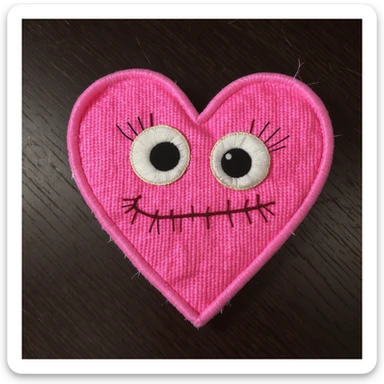 emo heart with a stitched patch sticker