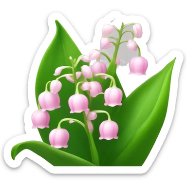 pink lily of the valley  sticker