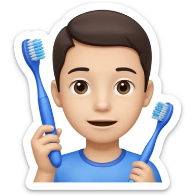 kid blue Toothbrush sticker