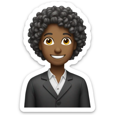 TEACHER WITH CURLY HAIR AND A BIG SMILE sticker