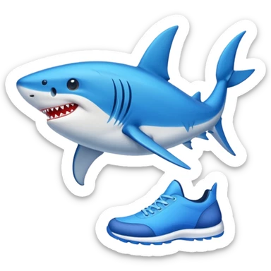 Tiburón con zapatos azules  sticker
