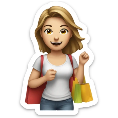 White girl shopaholic sticker