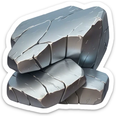 Cinematic Realistic Nickel Ore, Bright and shiny, with a rough, metallic surface reflecting light in soft, gleaming waves. The metal has a subtle luster and is both sturdy and raw in its form. Soft glowing outline, capturing the essence of durability and modern elegance in raw nickel ore. sticker