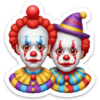 clowns with sad 😢 face without tears along with some body sticker