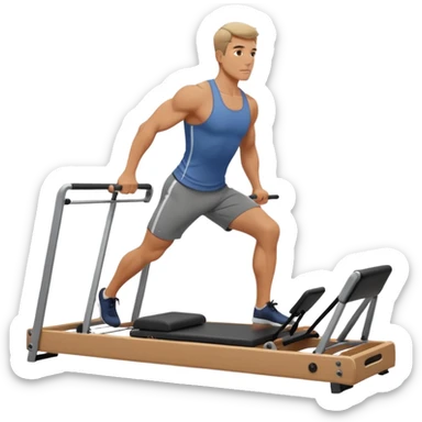 guy workout pilates reformer  sticker