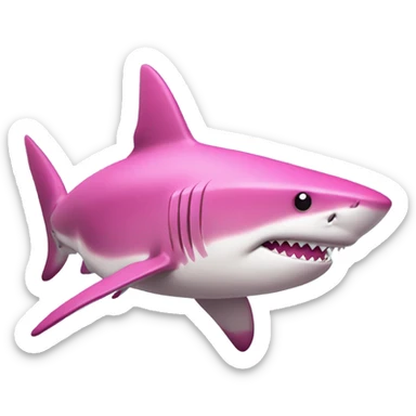 pink shark sticker