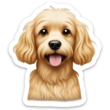 Two golden doodles and one long haired chihuahua standing together sticker
