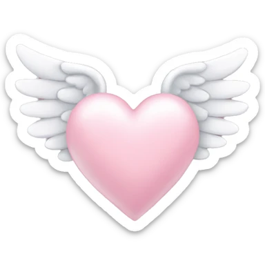 Light pink heart with wings sticker