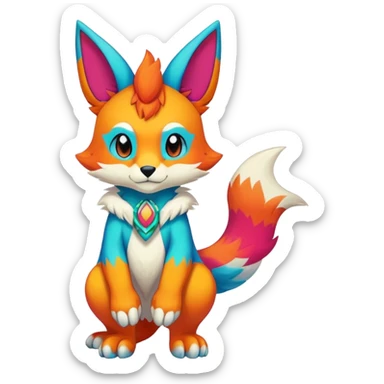 colorful anthro fursona Fakemon sticker