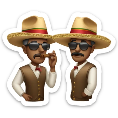 a man with sombrero smokin a cigar sticker