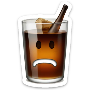 Glass with fernet con coca sticker