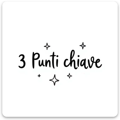 text '3 Punti chiave' in calligraphic font, minimal icon of a star, harmonious colors, creative and clean composition sticker