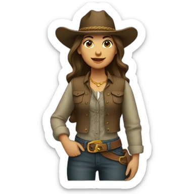 mujer vaquera joven sticker