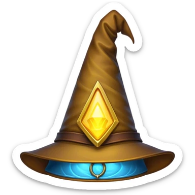 wizard hat glow yellow sticker