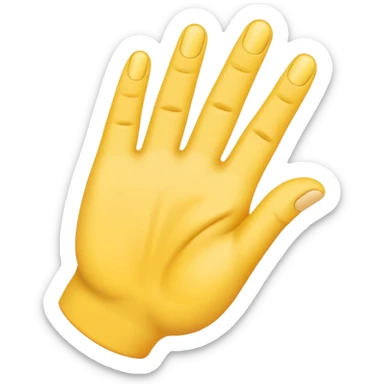 A yellow emoji-style hand with the thumb sticking out between the middle and ring fingers” sticker