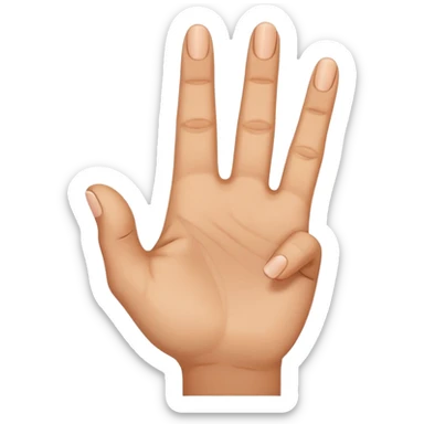 right hand forming an 'E' gesture, fingers positioned to resemble the letter E, East Side hand sign, no text sticker