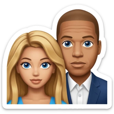 Beyonce and jay z but in light skinned and blue eyes sticker