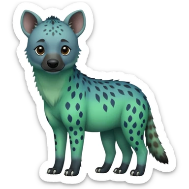 blue and green ombre hyena sticker