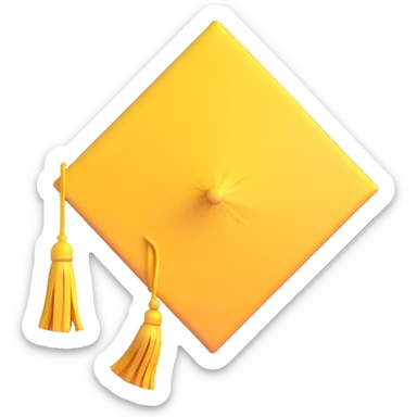 yellow graduation cap with a single tassel sticker