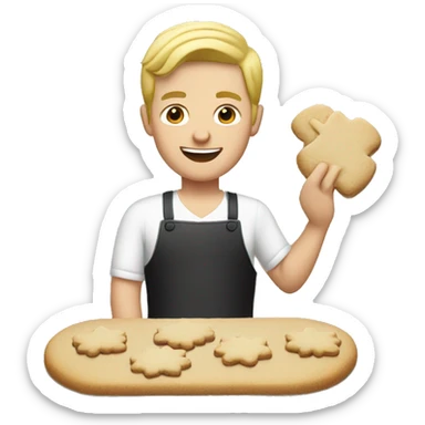 Blonde man making Christmas cookies sticker